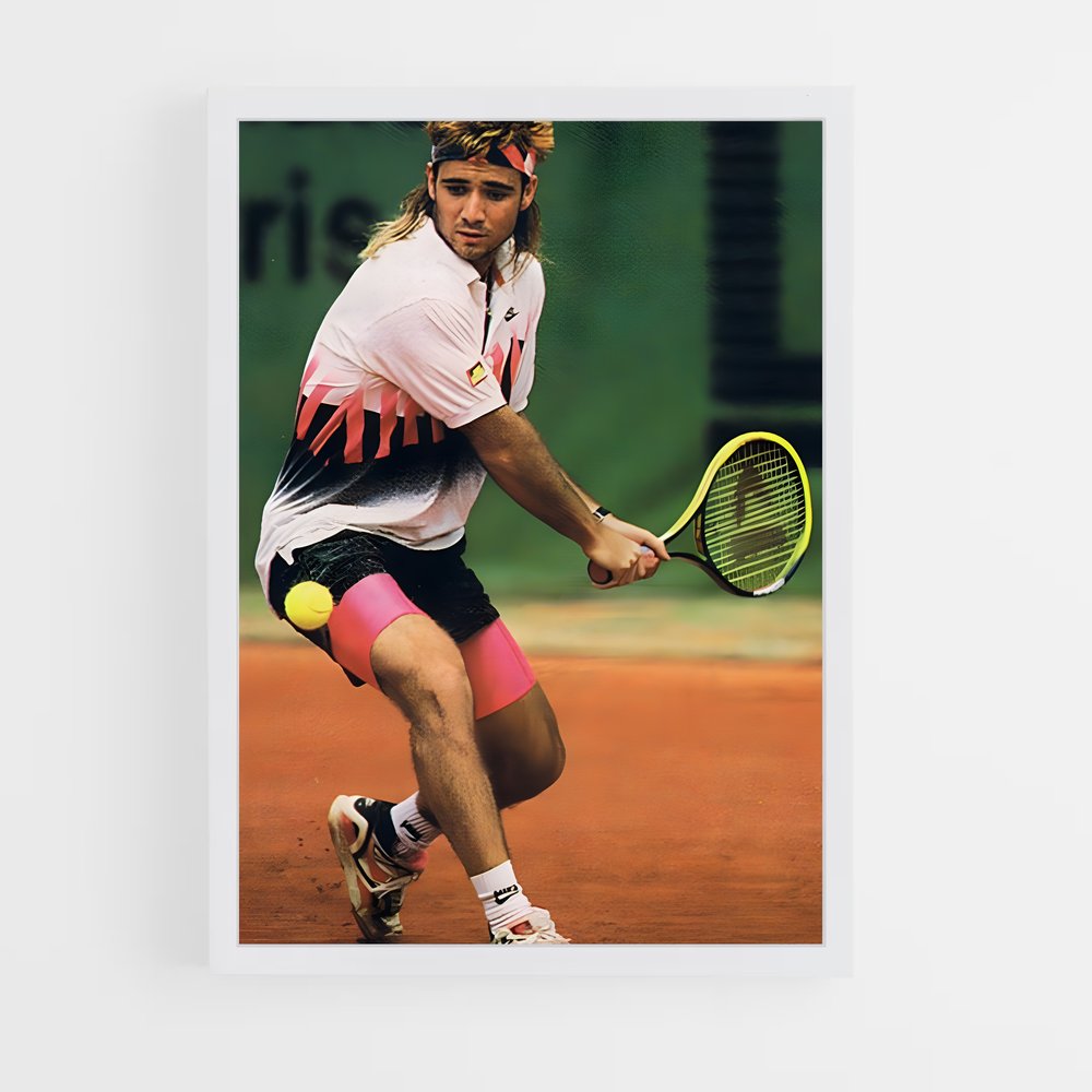 Poster agassi court – affiche Tennis (vue 3)